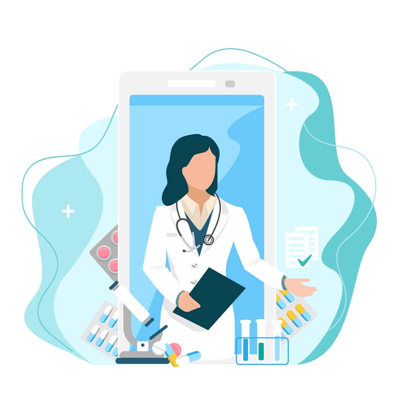 طرح وکتور مفهومی پزشکی اینترنتی