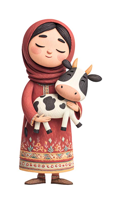 دانلود طرح خانم جوان با گوساله