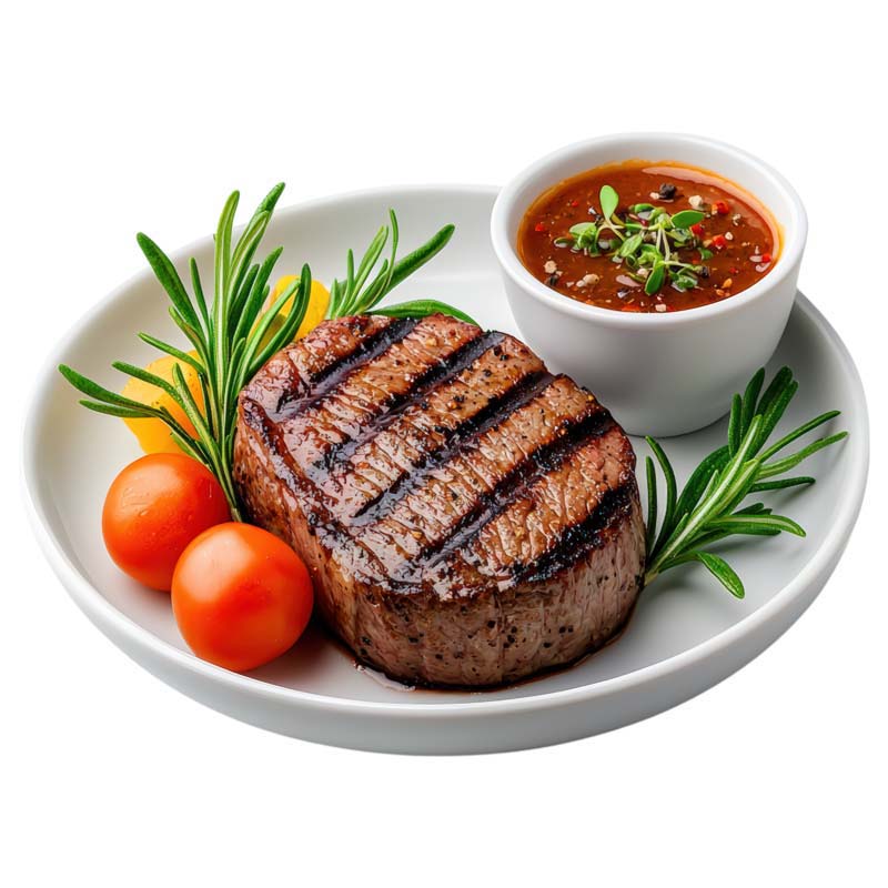 دانلود طرح دور بری شده استیک با گوجه