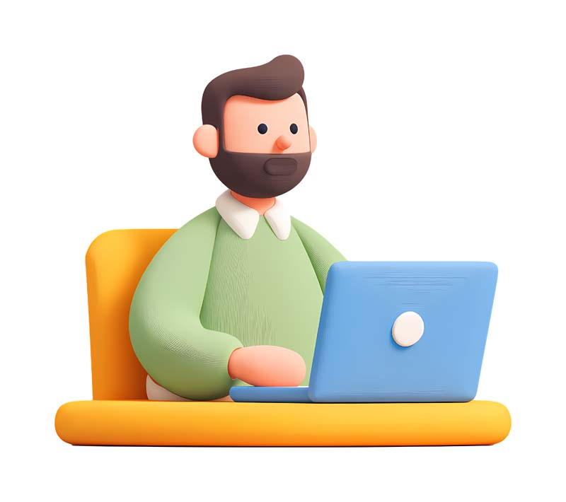 دانلود طرح مرد در حال کار با لپ تاپ