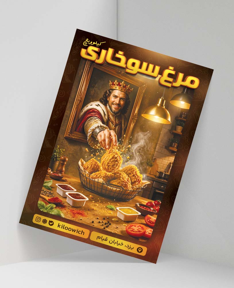 دانلود طرح لایه باز پوستر تبلیغاتی مرغ سوخاری