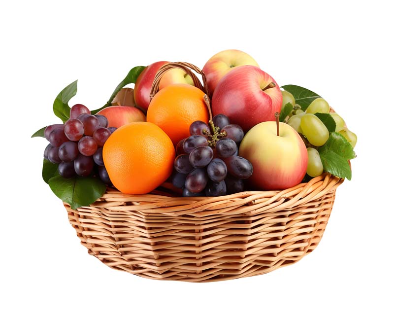 دانلود طرح سبد حصیره پر از میوه