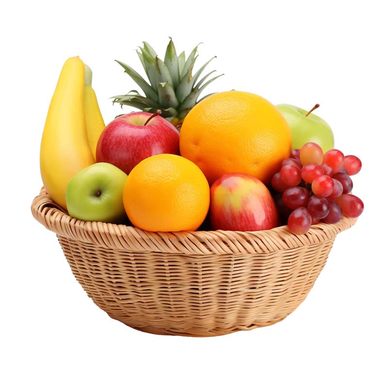 دانلود طرح سبد میوه حصیری پر از میوه