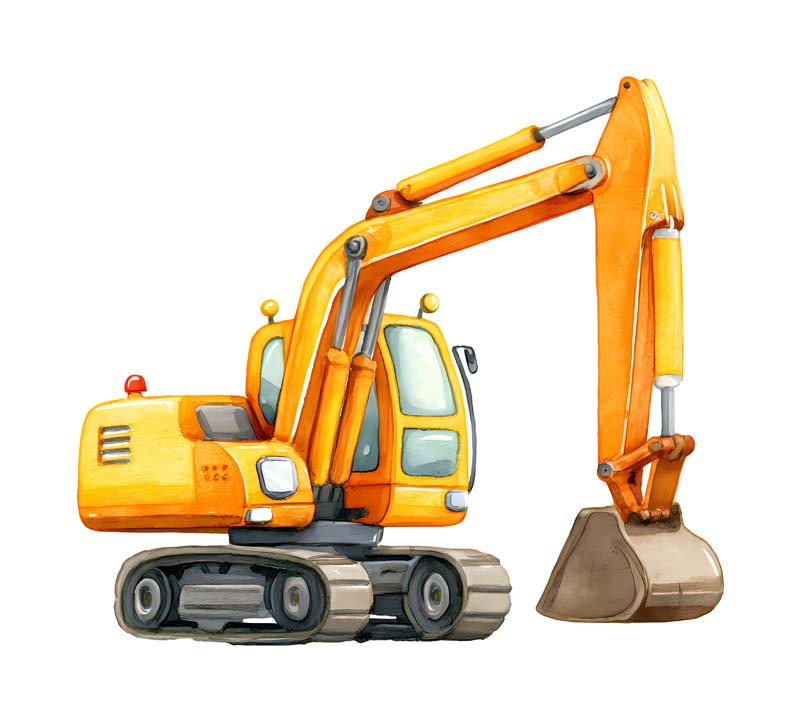 دانلود طرح بیل مکانیکی زرد کارتونی