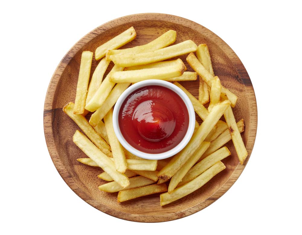 عکس png سیب زمینی سرخ شده با سس گوجه
