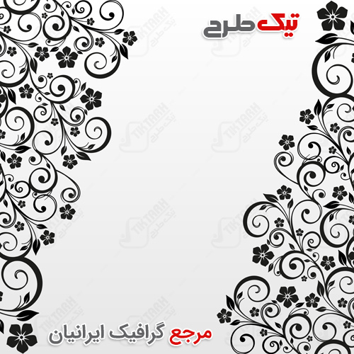 پس زمینه لایه باز سفید گل های سیاه
