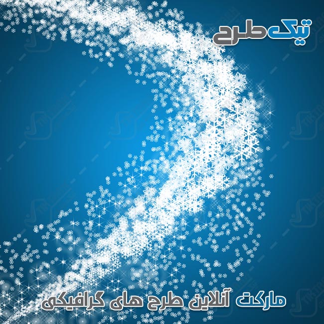 پس زمینه لایه باز آبی با طرح دانه برف دسته ای