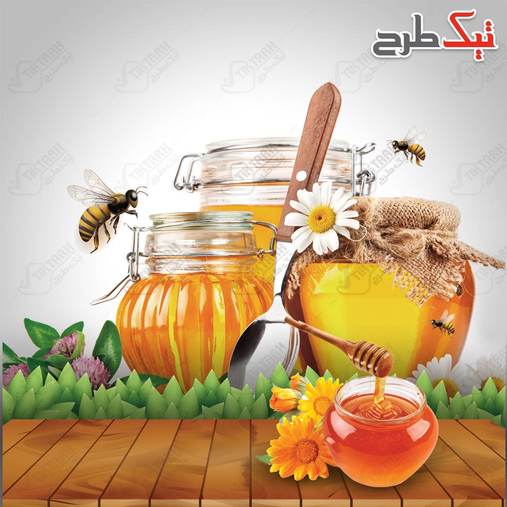 دانلود طرح لایه باز و آماده ظروف عسل
