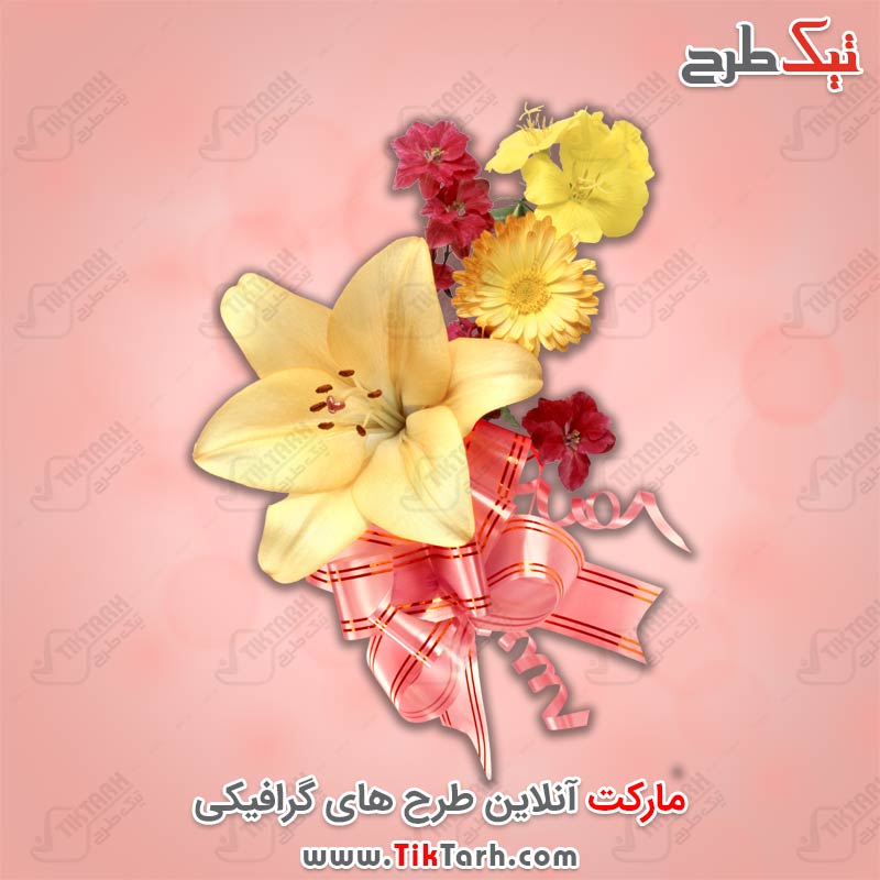 دانلود طرح لایه باز گل زرد