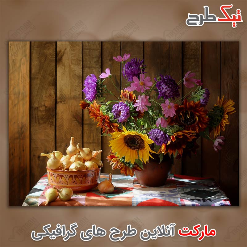 دانلود عکس با کیفیت گلدان پر گل