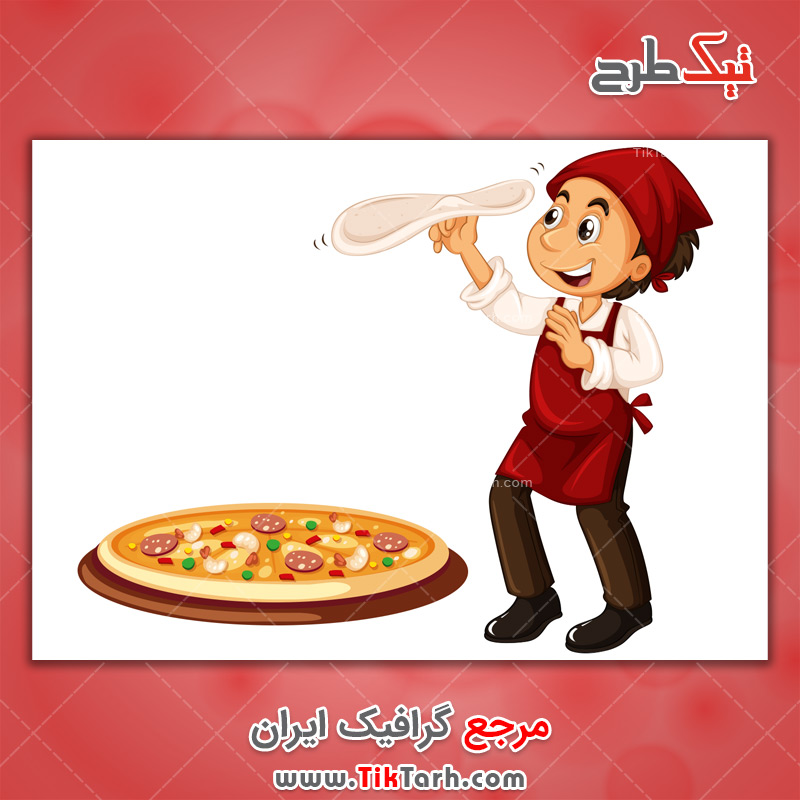 دانلود طرح لایه باز پیتزا پز کارتونی
