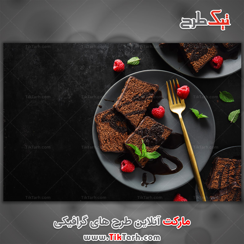 عکس لارج فرمت کیک و تمشک
