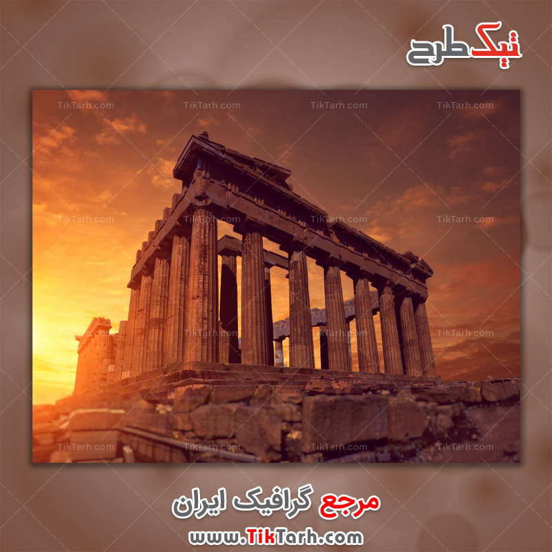 دانلود تصویر لارج فرمت طلوع آفتاب در پرستشگاه پارتنون آکروپولیس آتن