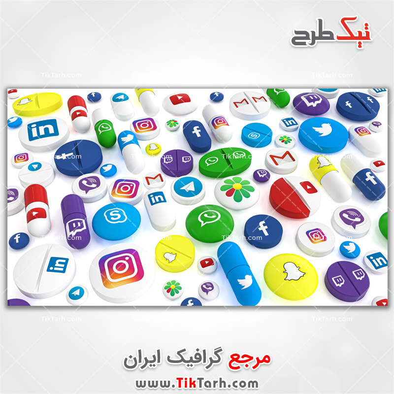 دانلود عکس گرافیکی آیکون های شبکه های اجتماعی با طرح دارو