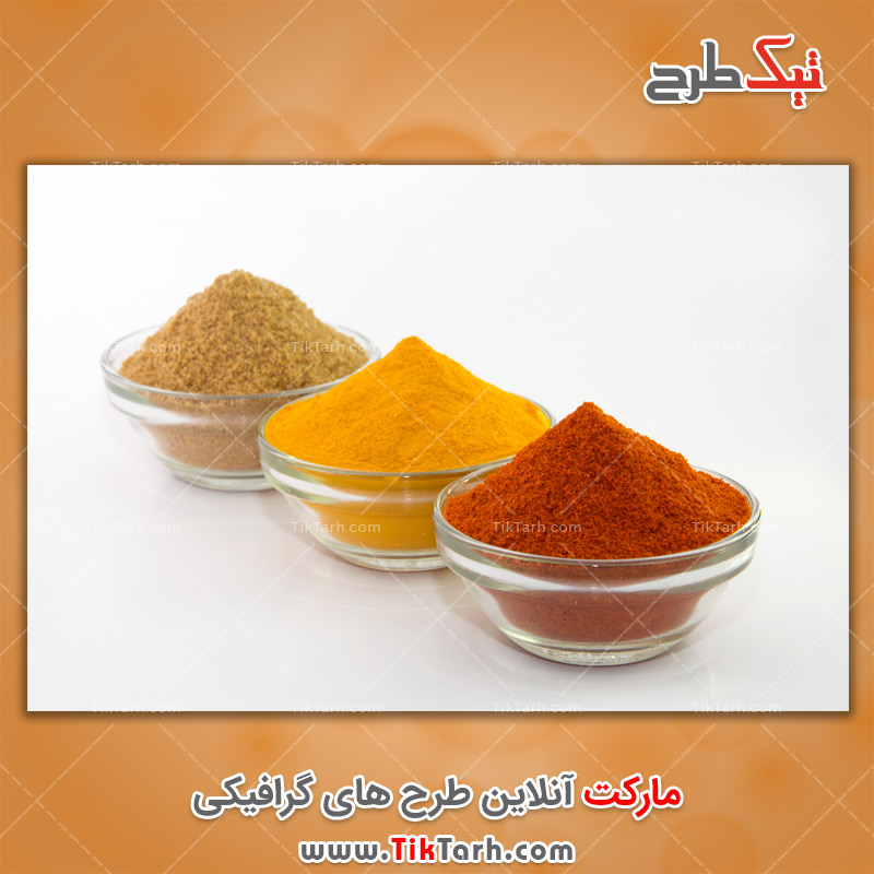 دانلود عکس با کیفیت انواع ادویه در ظرف شیشه ای