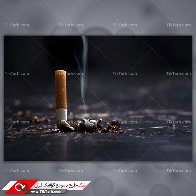 دانلود عکس با کیفیت سیگار له شده روی زمین