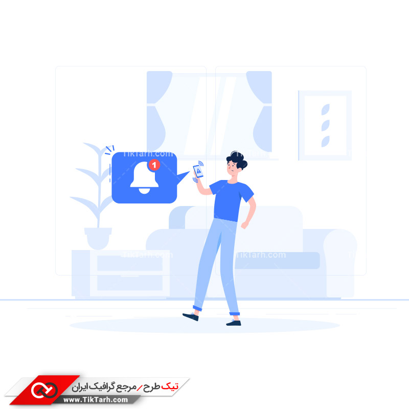 دانلود وکتور مفهومی نوتیفیکیشن موبایل