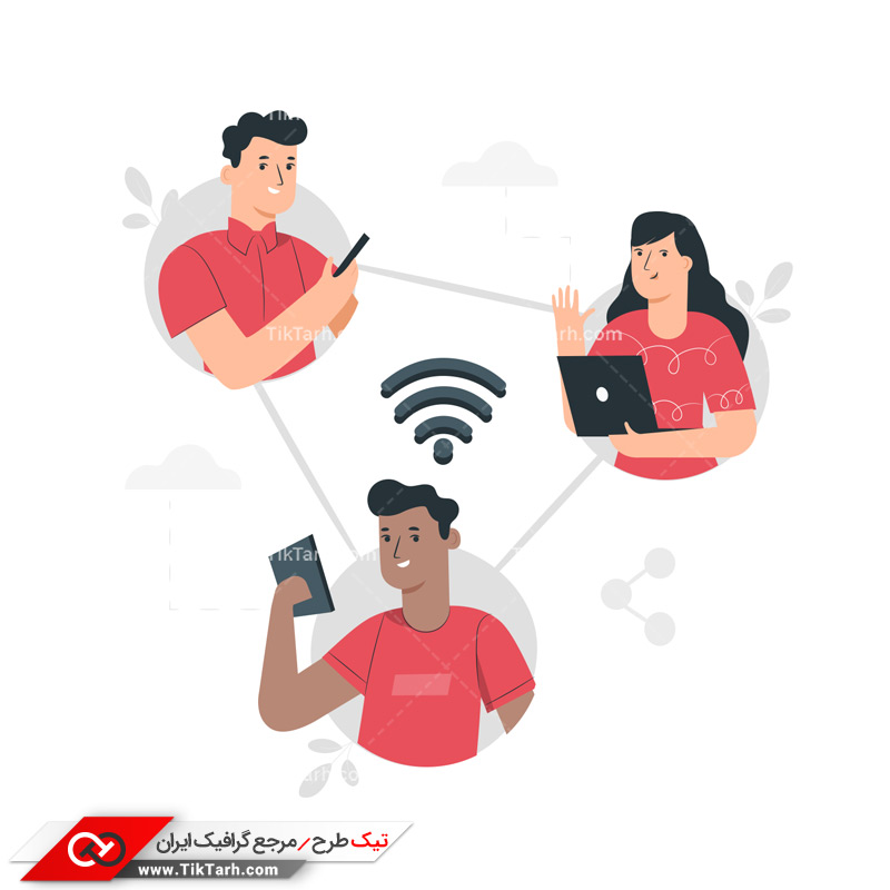 دانلود وکتور مفهومی ارتباط اینترنتی