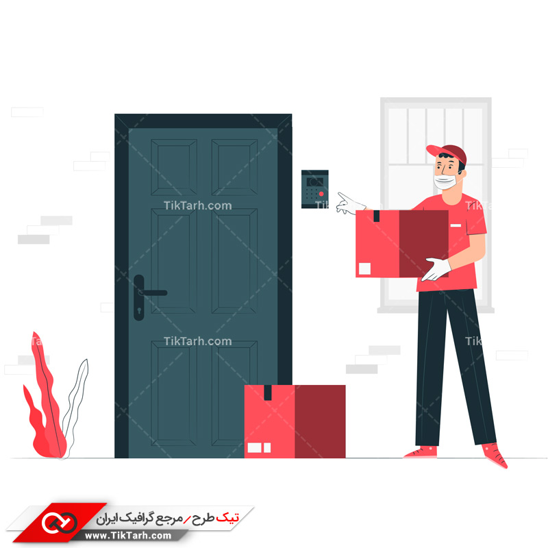 دانلود وکتور مفهومی تحویل بسته سفارشی