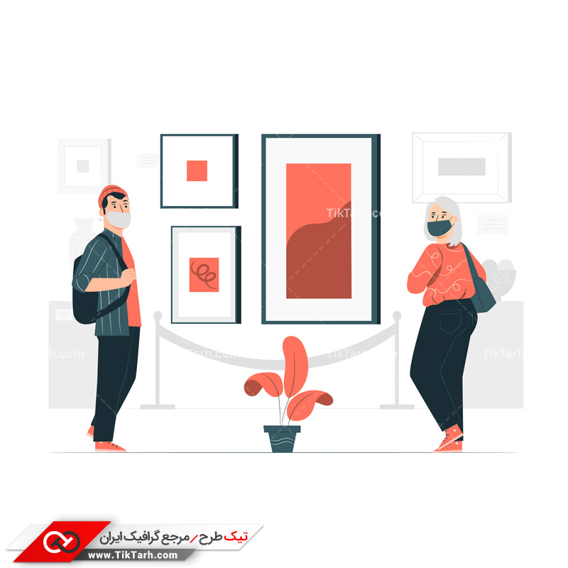 دانلود وکتور مفهومی فاصله اجتماعی