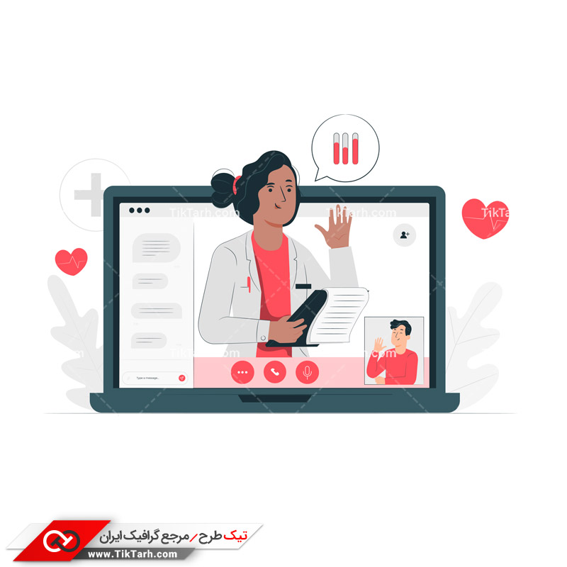 دانلود وکتور مفهومی مشاور پزشکی آنلاین