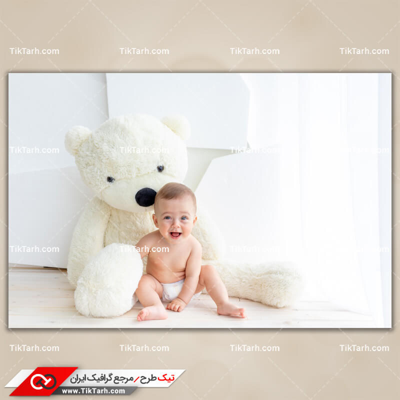 دانلود تصویر با کیفیت کودک و خرس سفید