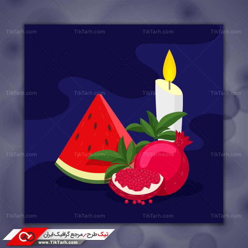 پس زمینه طراحی با طرح انار و هندوانه