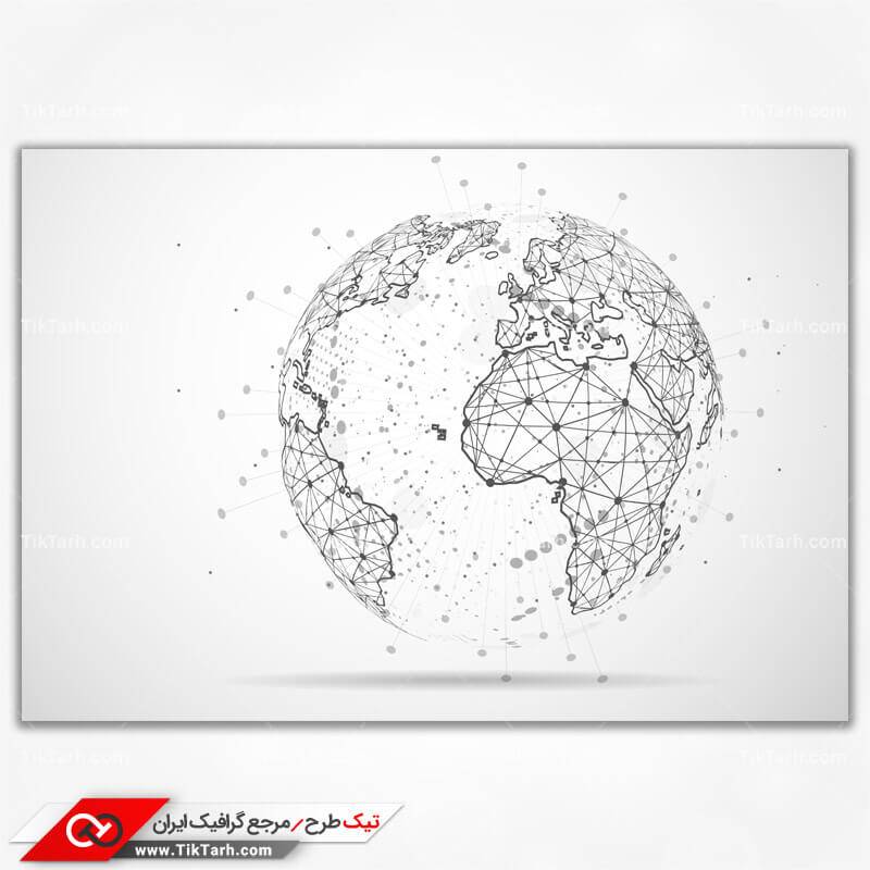 پس زمینه طراحی با طرح اینترنت و کره زمین