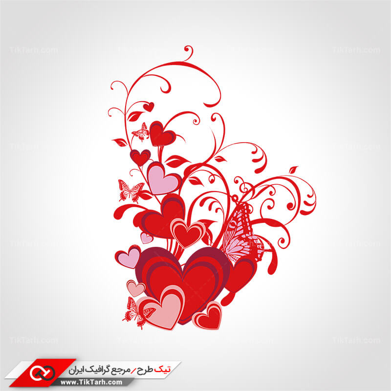 دانلود کلیپ آرت قلب و گل و پروانه