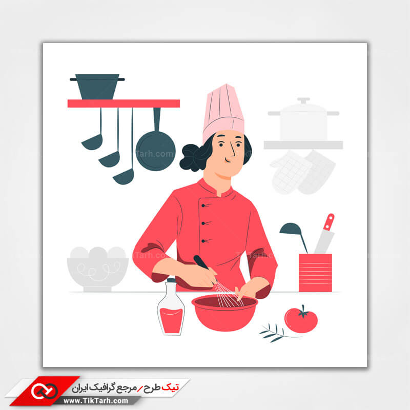وکتور مفهومی آشپزی