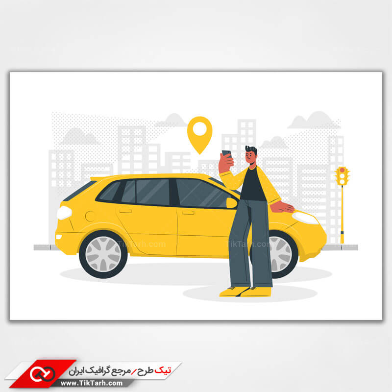 وکتور مفهومی تاکسی اسنپ