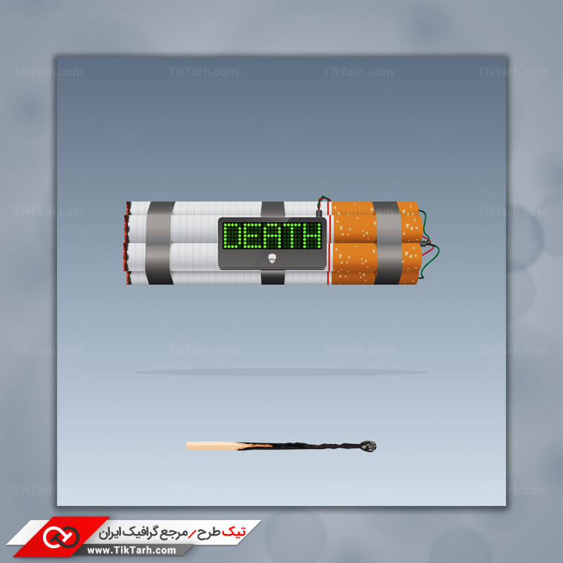 وکتور مفهومی بمب سیگار