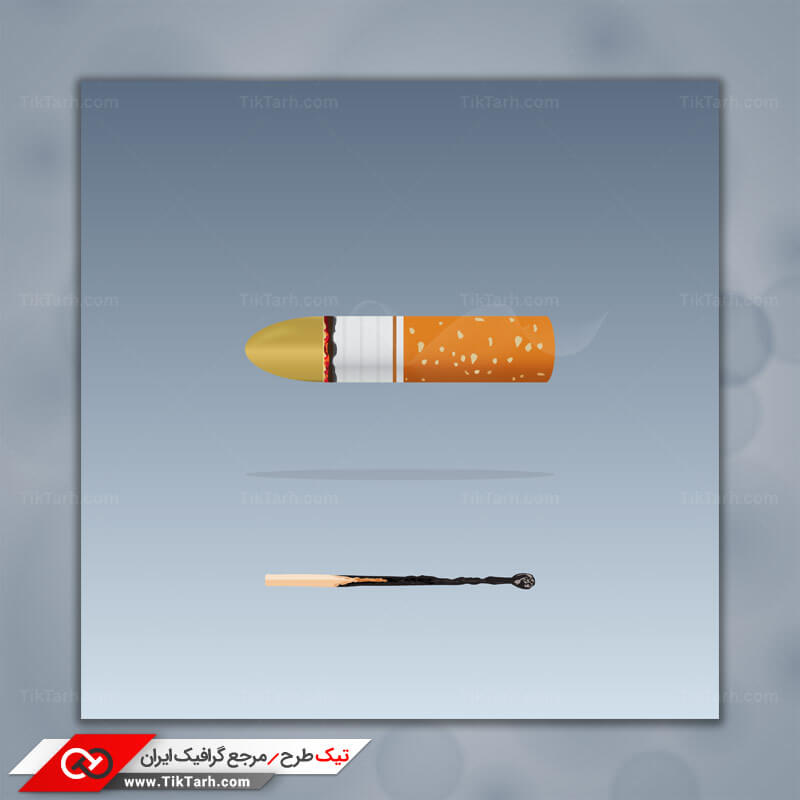 وکتور مفهومی سیگار و گلوله