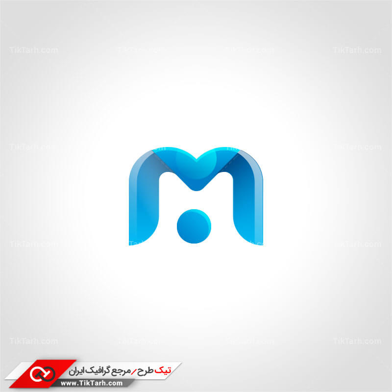 طرح لایه باز لوگو حرف لاتین M