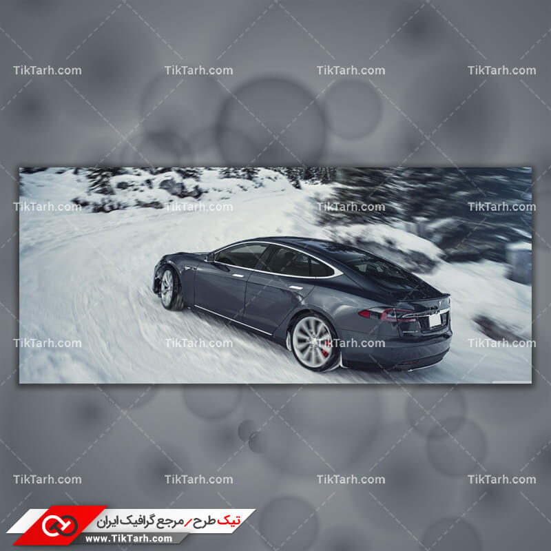 دانلود تصویر گرافیکی ماشین برقی تسلا مدل S