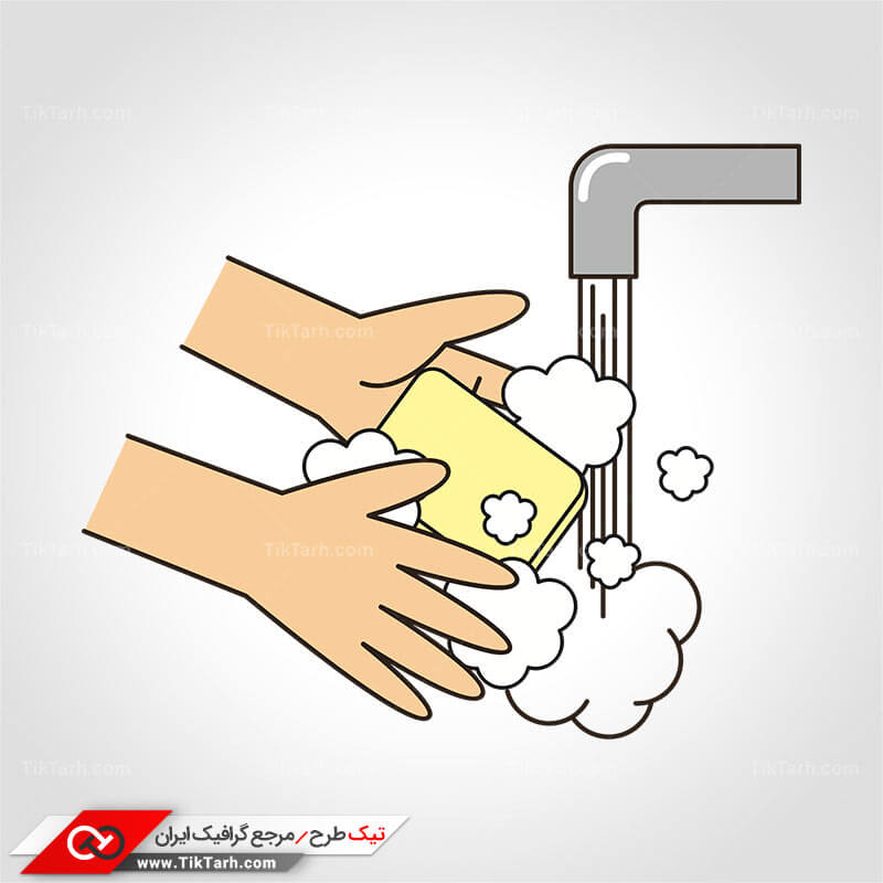 دانلود کلیپ آرت شستشو دست ها با آب و صابون