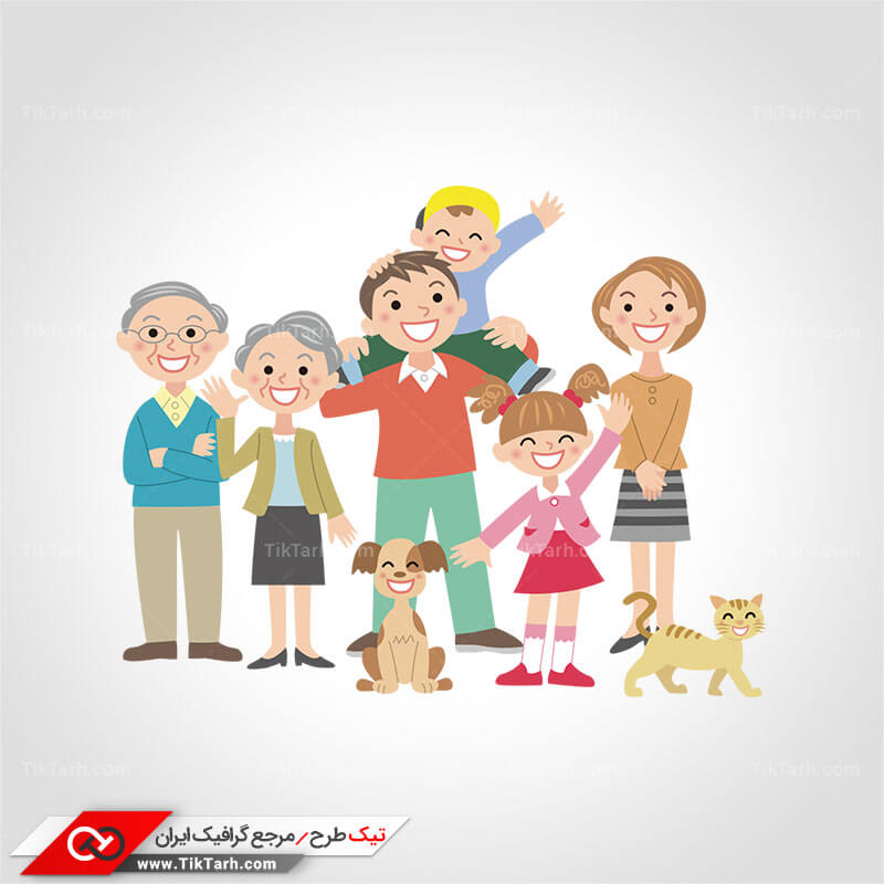 دانلود کلیپ آرت لایه باز خانواده شاد