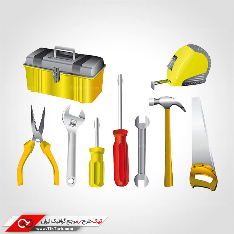 دانلود کلیپ آرت با طرح انواع ابزار آلات صنعتی