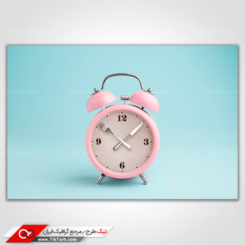 دانلود عکس با کیفیت ساعت با طرح قاشق و چنگال