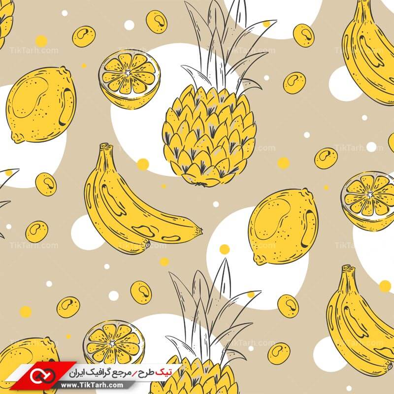 دانلود پترن لایه باز با طرح آناناس و موز
