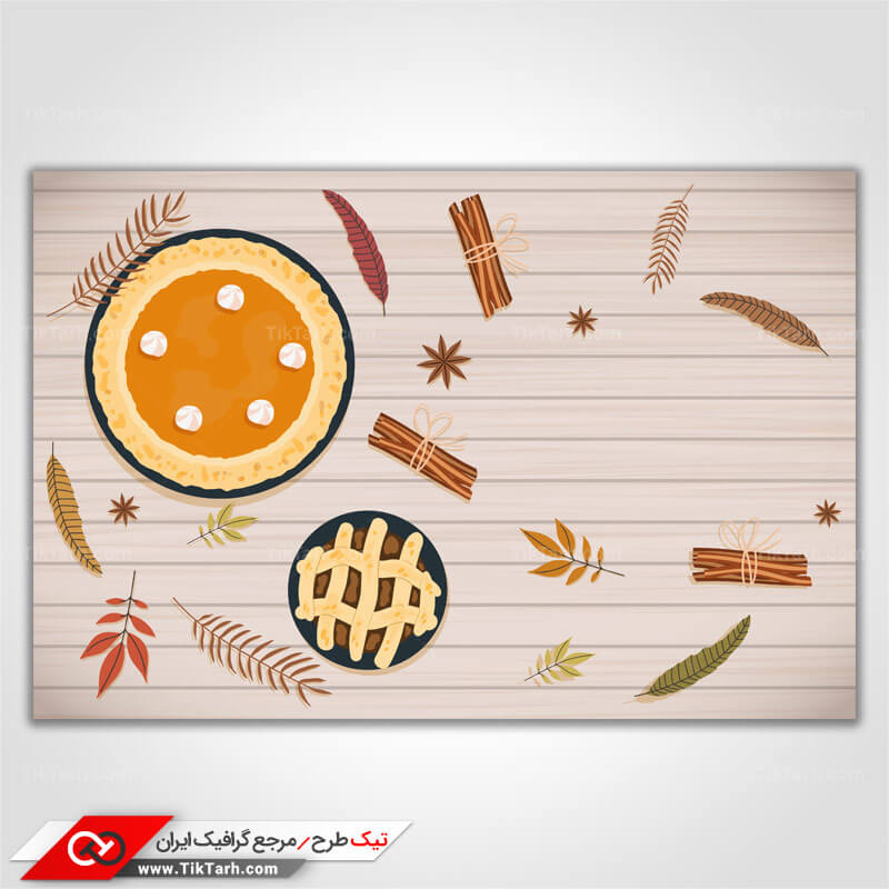 پس زمینه طراحی با طرح پای و کیک