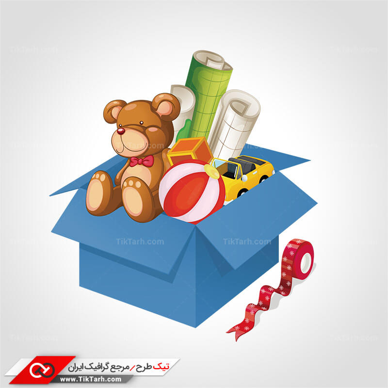 دانلود طرح لایه باز کلیپ آرت جعبه اسباب بازی