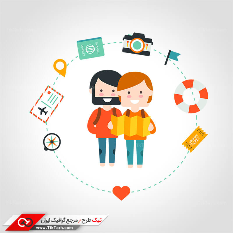 دانلود طرح لایه باز کلیپ آرت جهانگردی