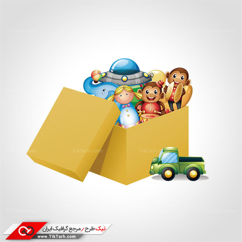 طرح گرافیکی کلیپ آرت جعبه اسباب بازی