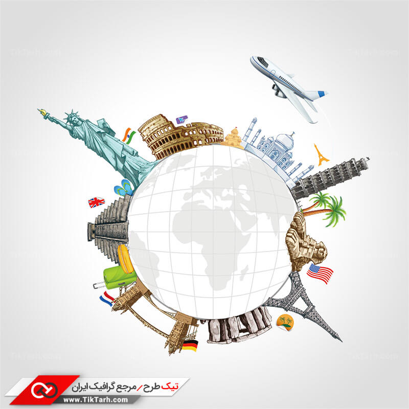 طرح لایه باز کلیپ آرت مسافرت