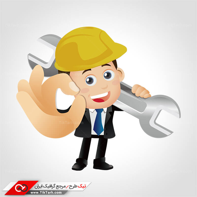 طرح کلیپ آرت مهندس مکانیک