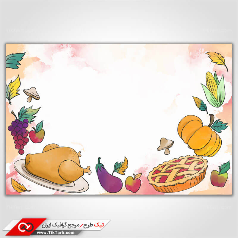 پس زمینه طراحی با طرح غذا و میوه