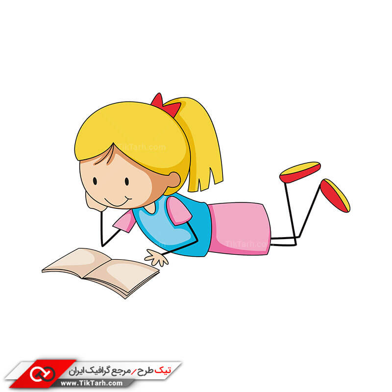 دانلود کلیپ آرت دختر بچه در حال کتاب خواندن