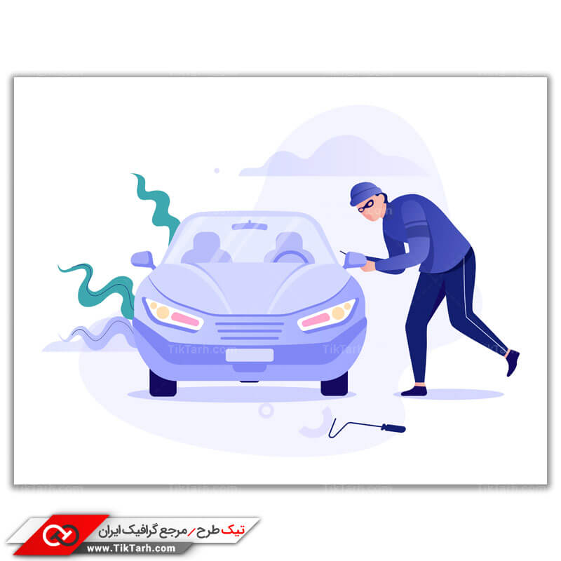طرح لایه باز وکتور مفهومی دزد