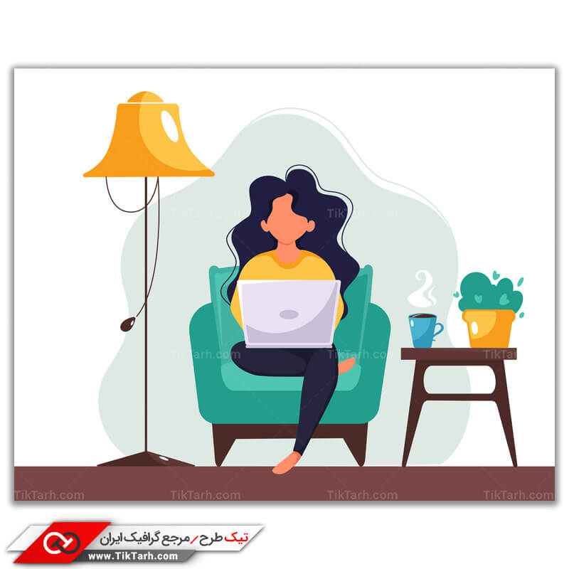 دانلود وکتور مفهومی لایه باز کار با لپ تاپ